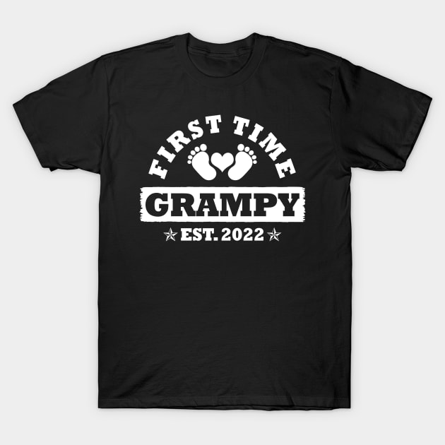First Time Grampy Est 2022 Funny Father's Day Gift T-Shirt by Penda